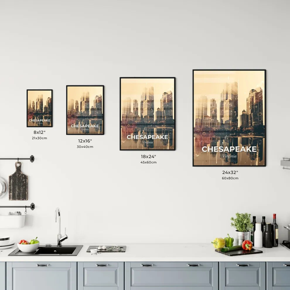 Chesapeake Skyline Dreamy Beige Poster Office Art