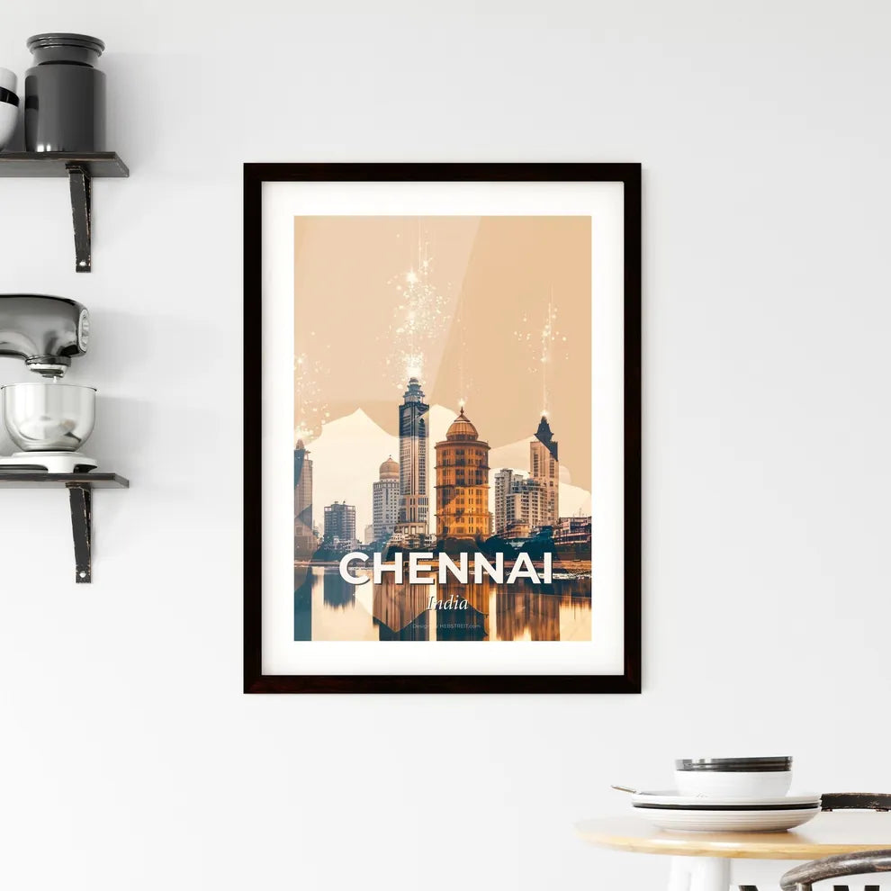 Chennai India Skyline Art Poster Local Colors Framed Print