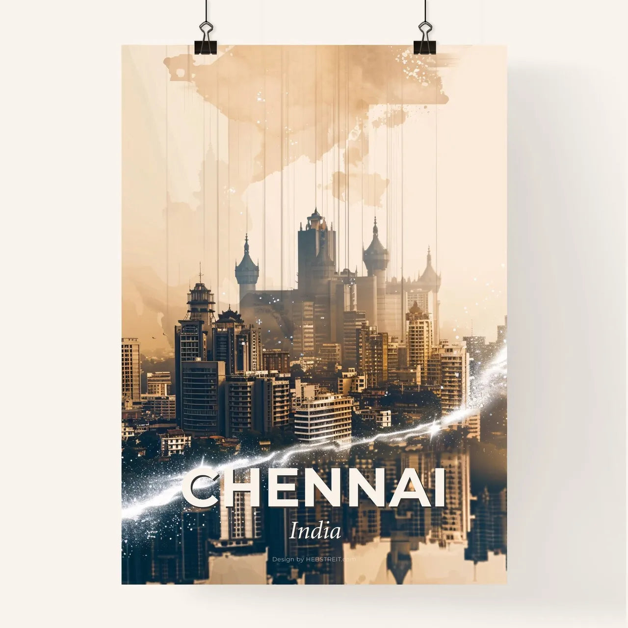 Chennai Skyline Composite Art Poster Poster
