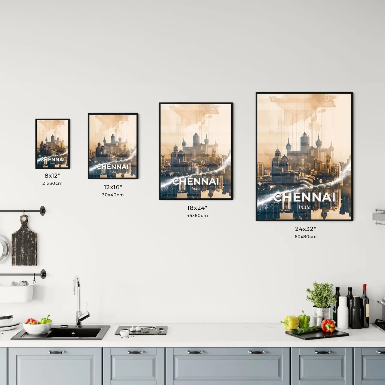 Chennai Skyline Composite Art Poster Office Art