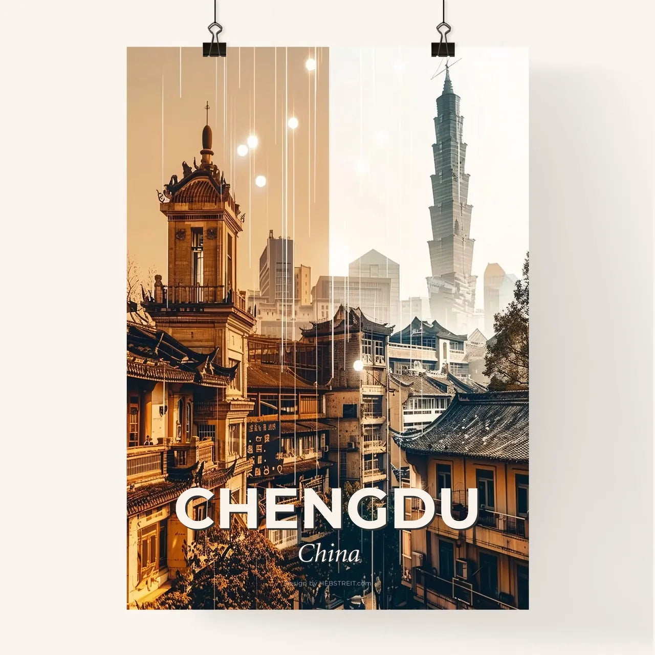 Chengdu Art Deco Skyline Exposition Poster