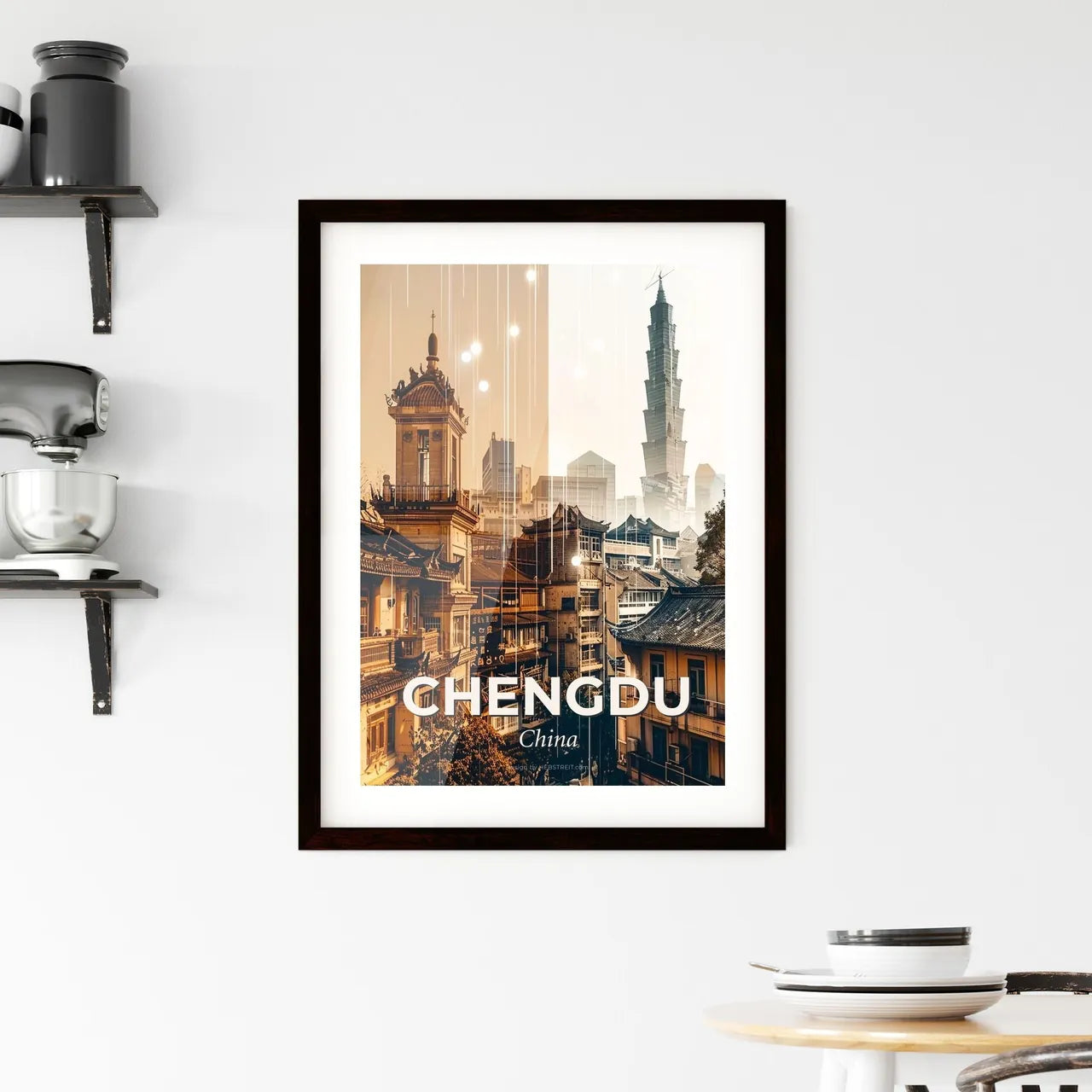 Chengdu Art Deco Skyline Exposition Framed Print