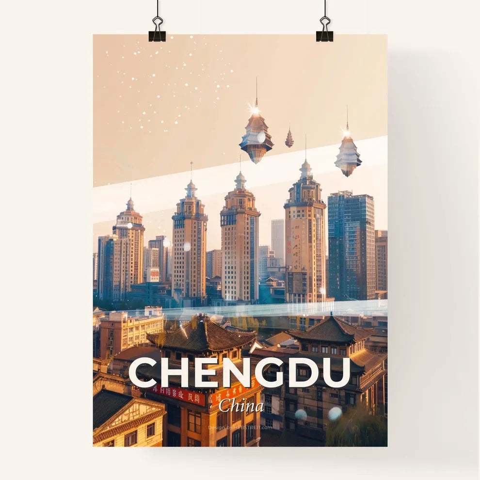 Chengdu City Skyline Local Art Poster Poster