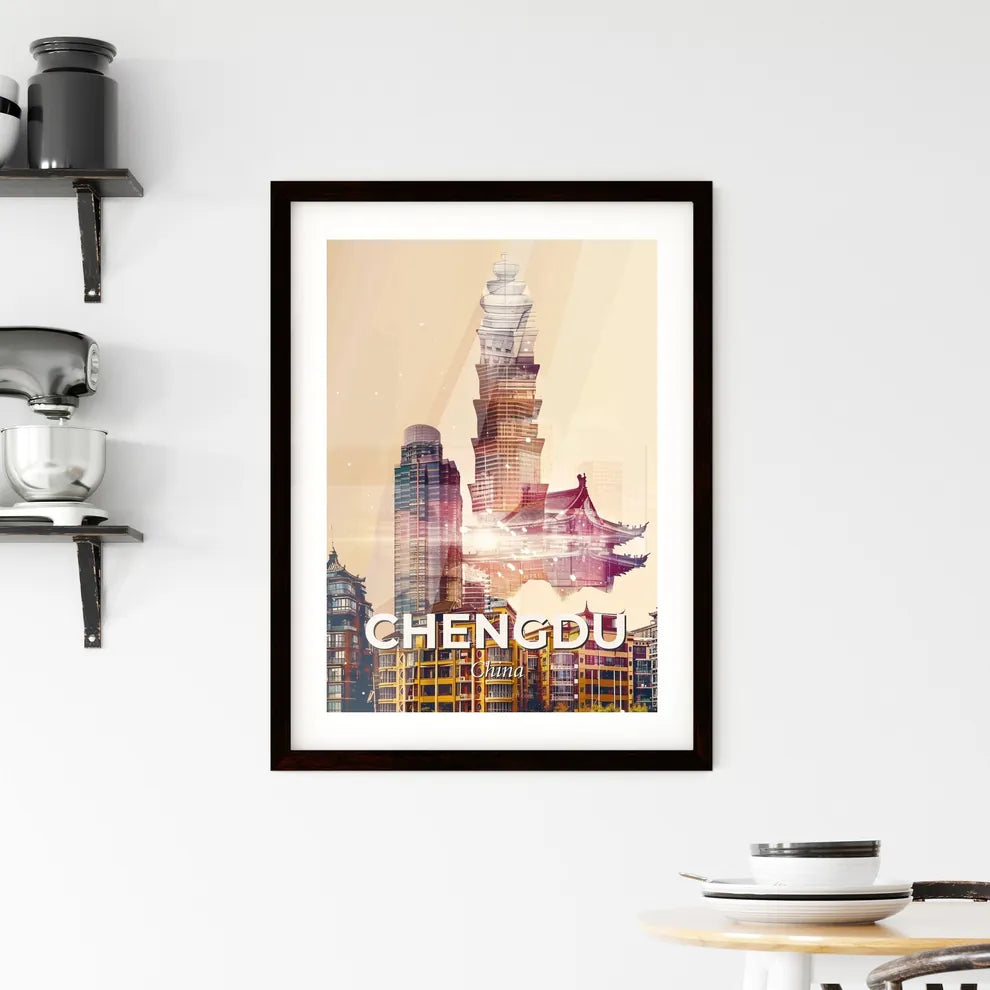Chengdu City Skyline Composite Art Print Framed Print