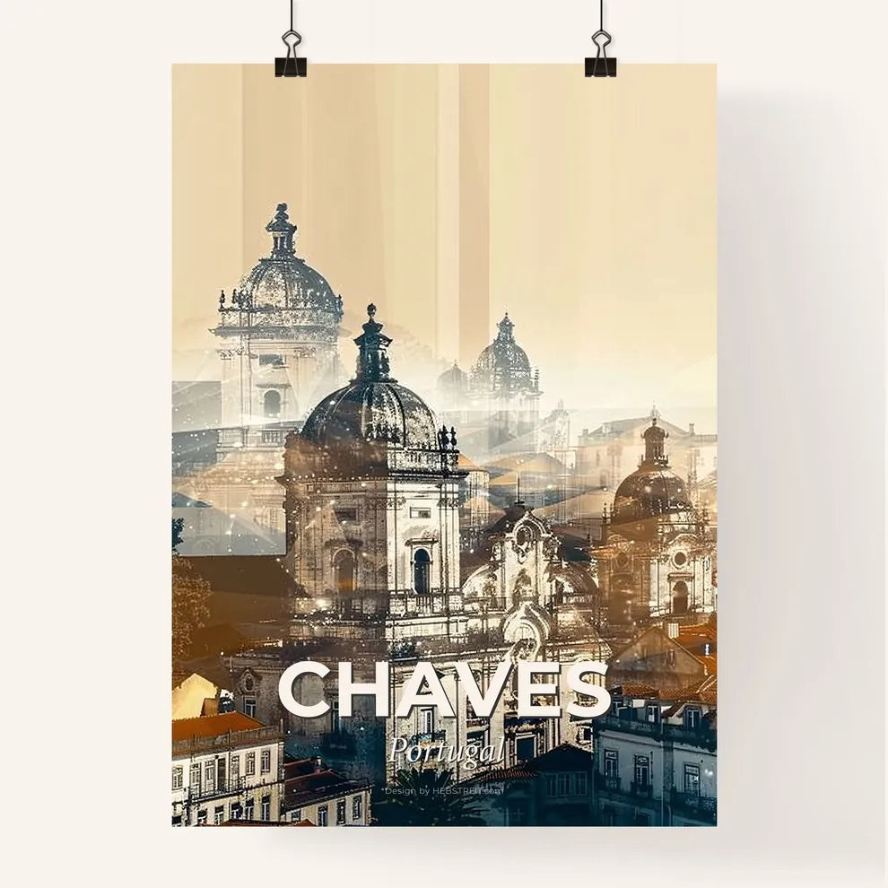 Chaves Skyline, Double Exposure, Artistic Poster Design Poster