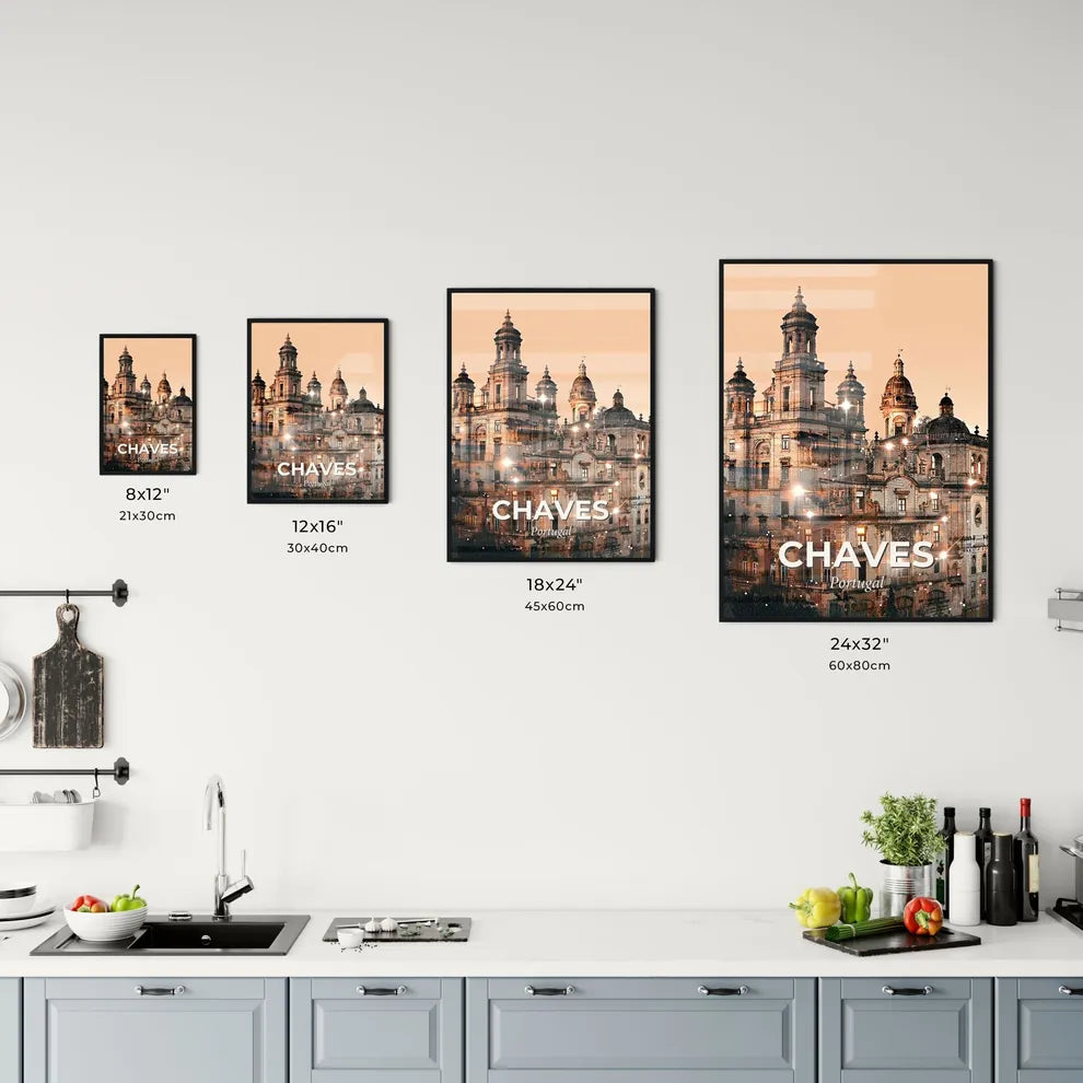 Chaves Skyline Art: Local Icons on Beige Office Art