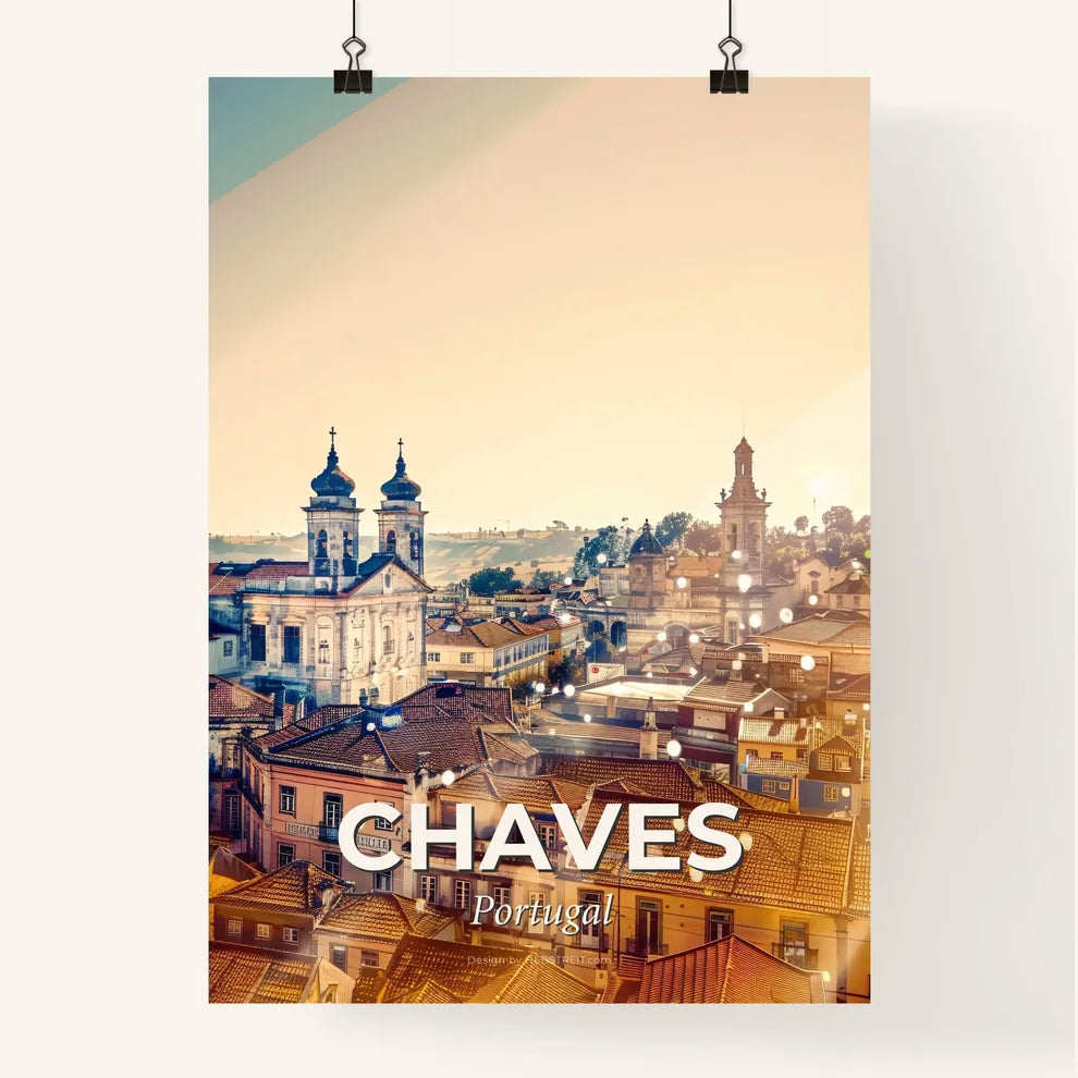 Chaves Portugal Skyline Composite Art Poster Poster