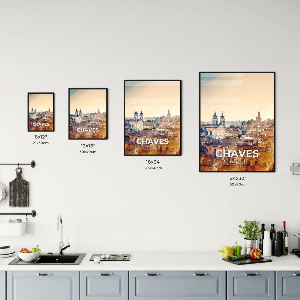 Chaves Portugal Skyline Composite Art Poster Office Art