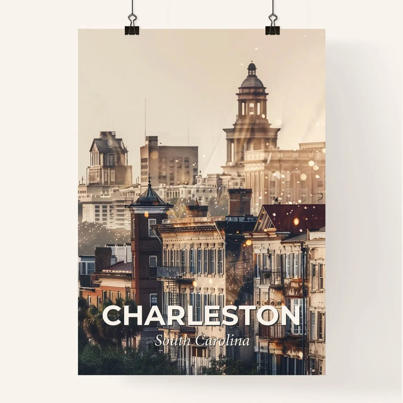 Charleston: Skyline & Architecture Art Poster Poster
