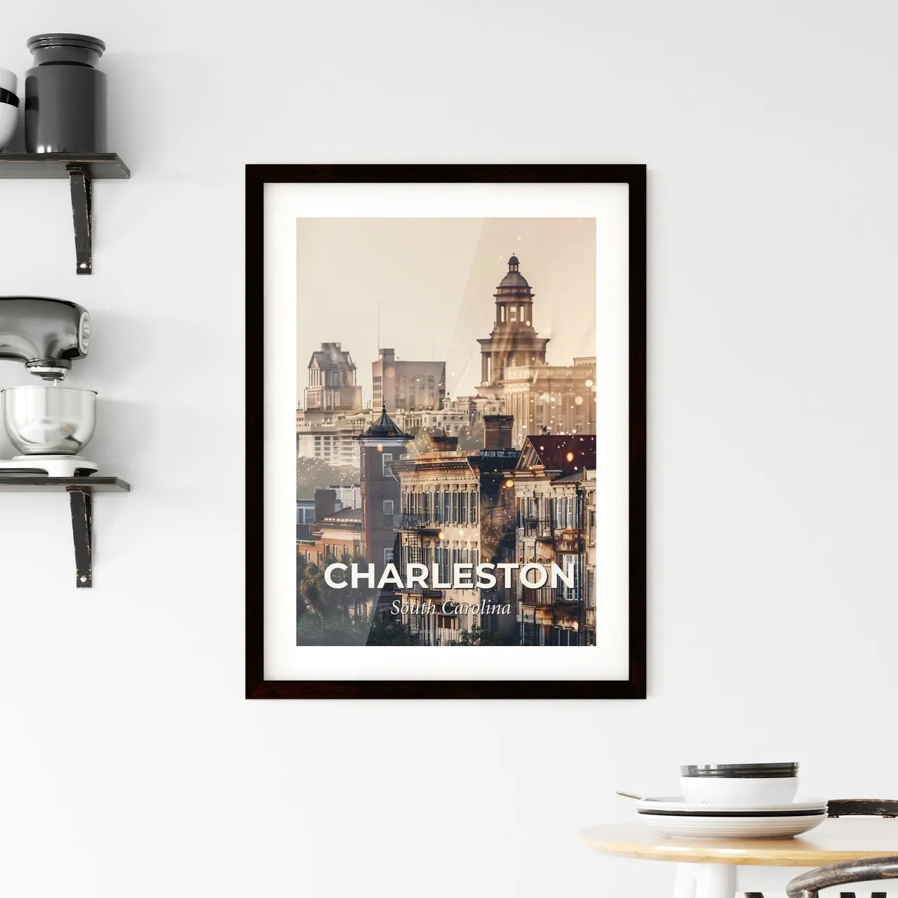Charleston: Skyline & Architecture Art Poster Framed Print