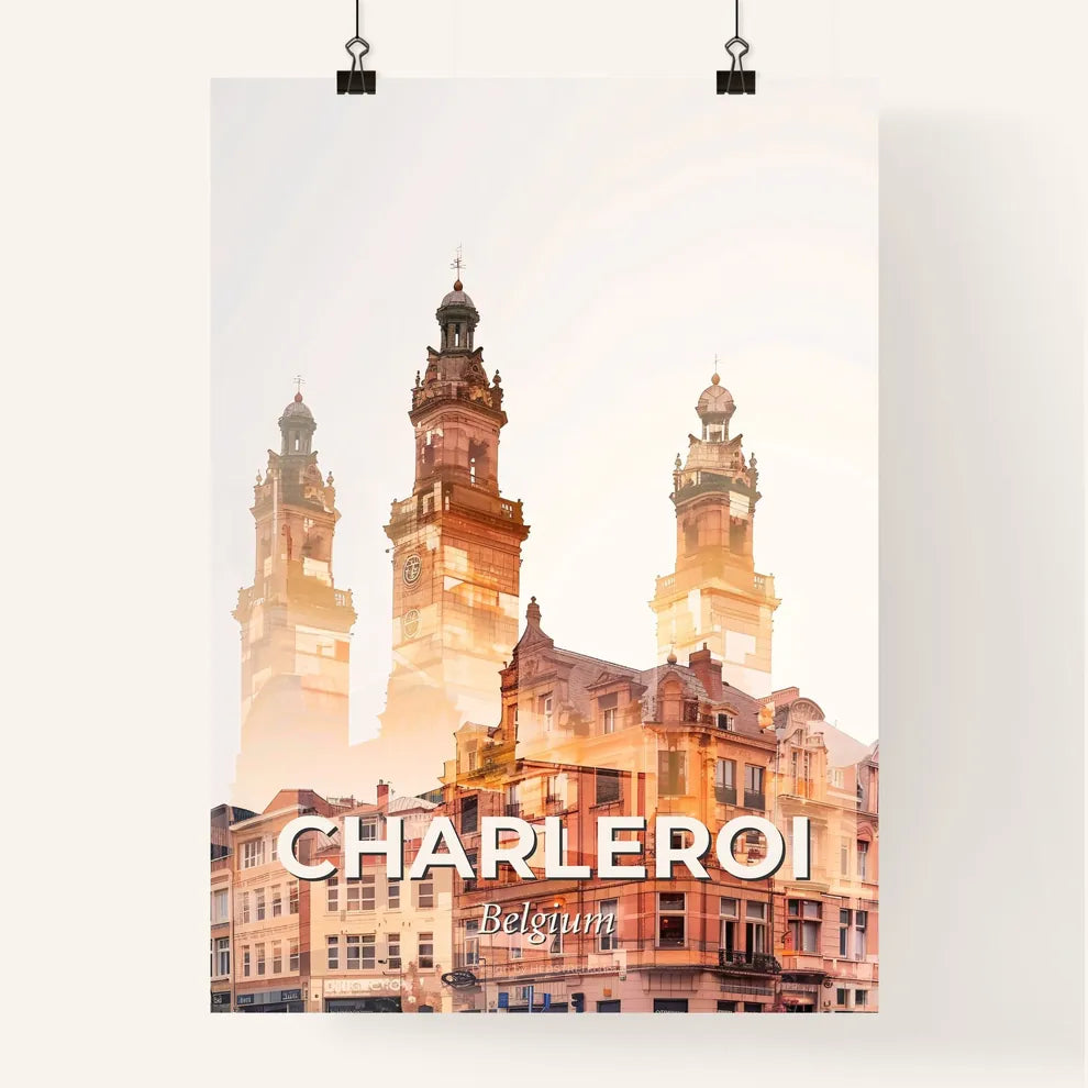 Charleroi City Skyline Composite Art Bright Poster Poster