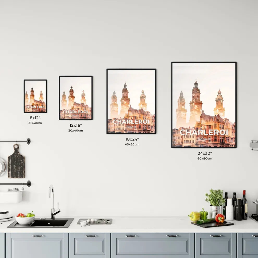 Charleroi City Skyline Composite Art Bright Poster Office Art