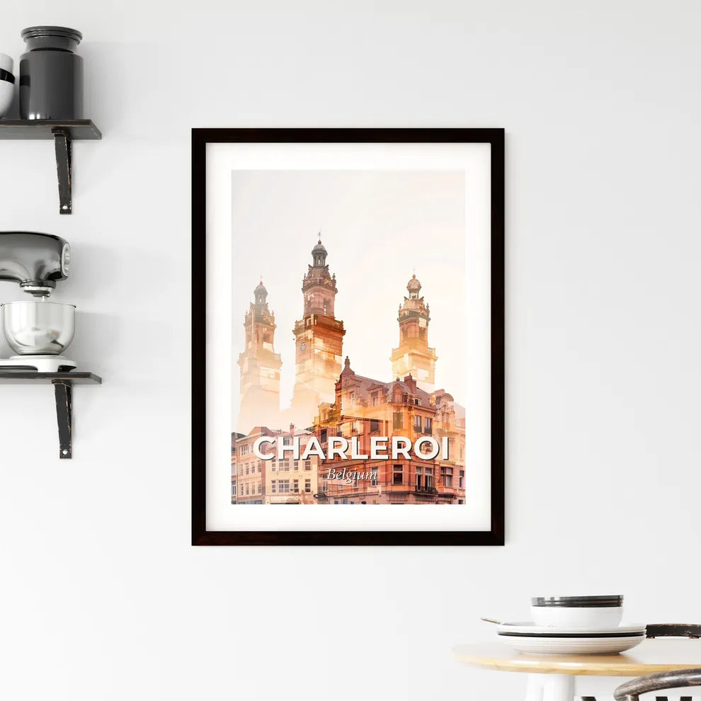 Charleroi City Skyline Composite Art Bright Poster Framed Print