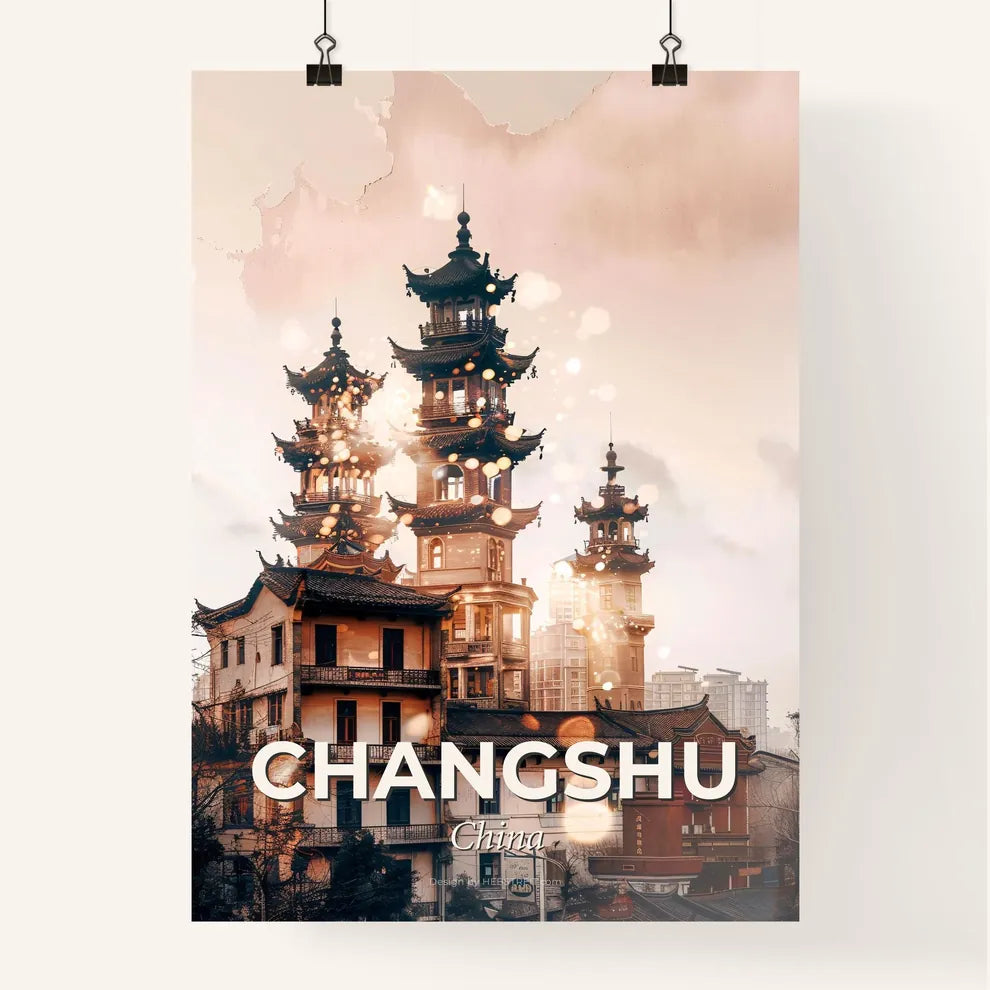 Changshu Skyline Double Exposure Art Poster Poster