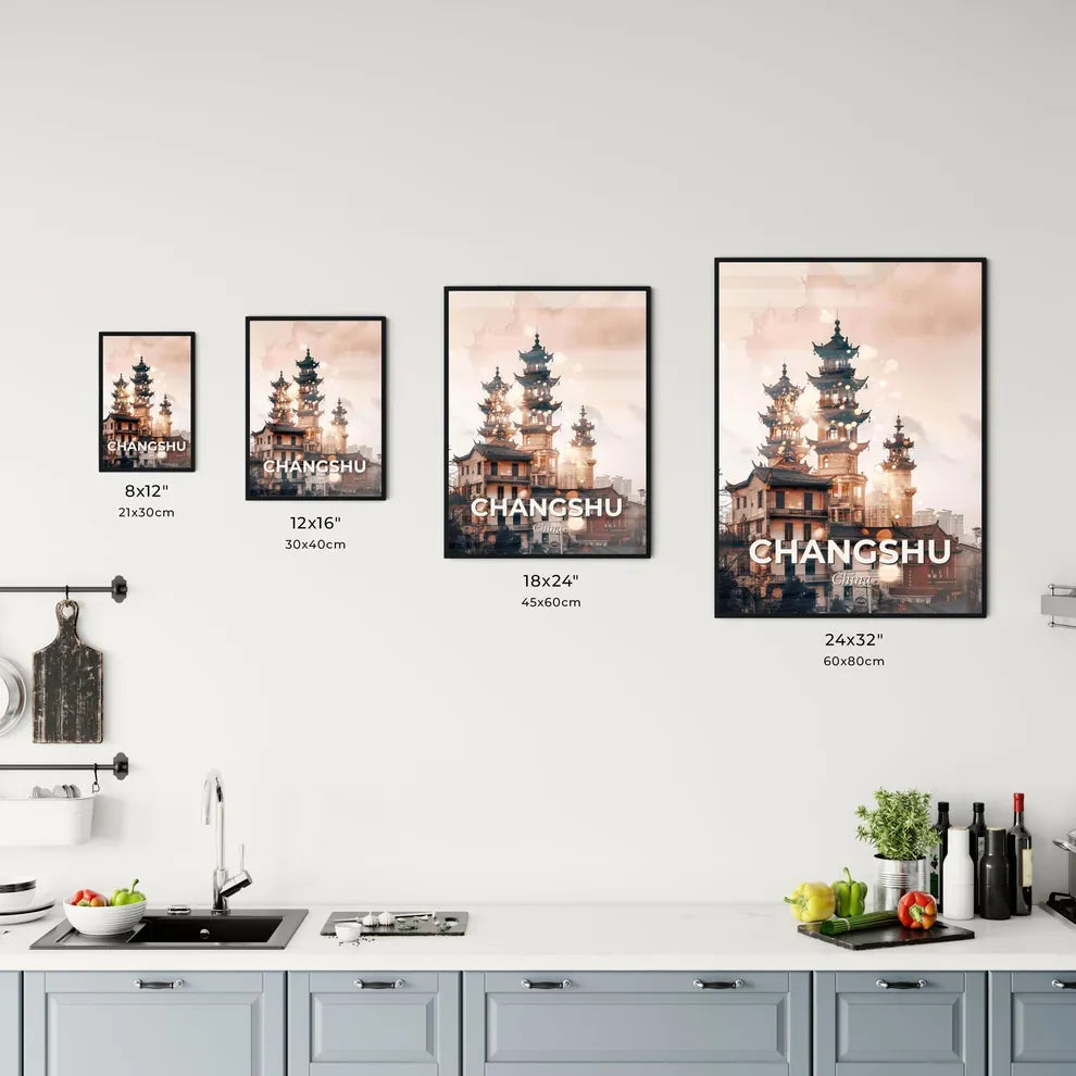 Changshu Skyline Double Exposure Art Poster Office Art