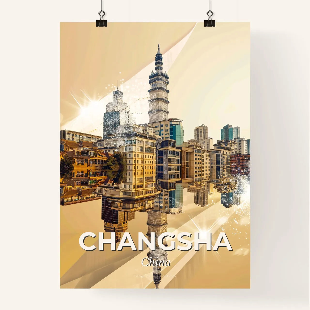 Changsha Cityscape Skyline Local Landmark Poster Poster