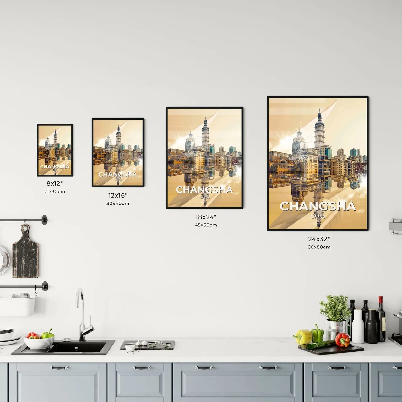 Changsha Cityscape Skyline Local Landmark Poster Office Art