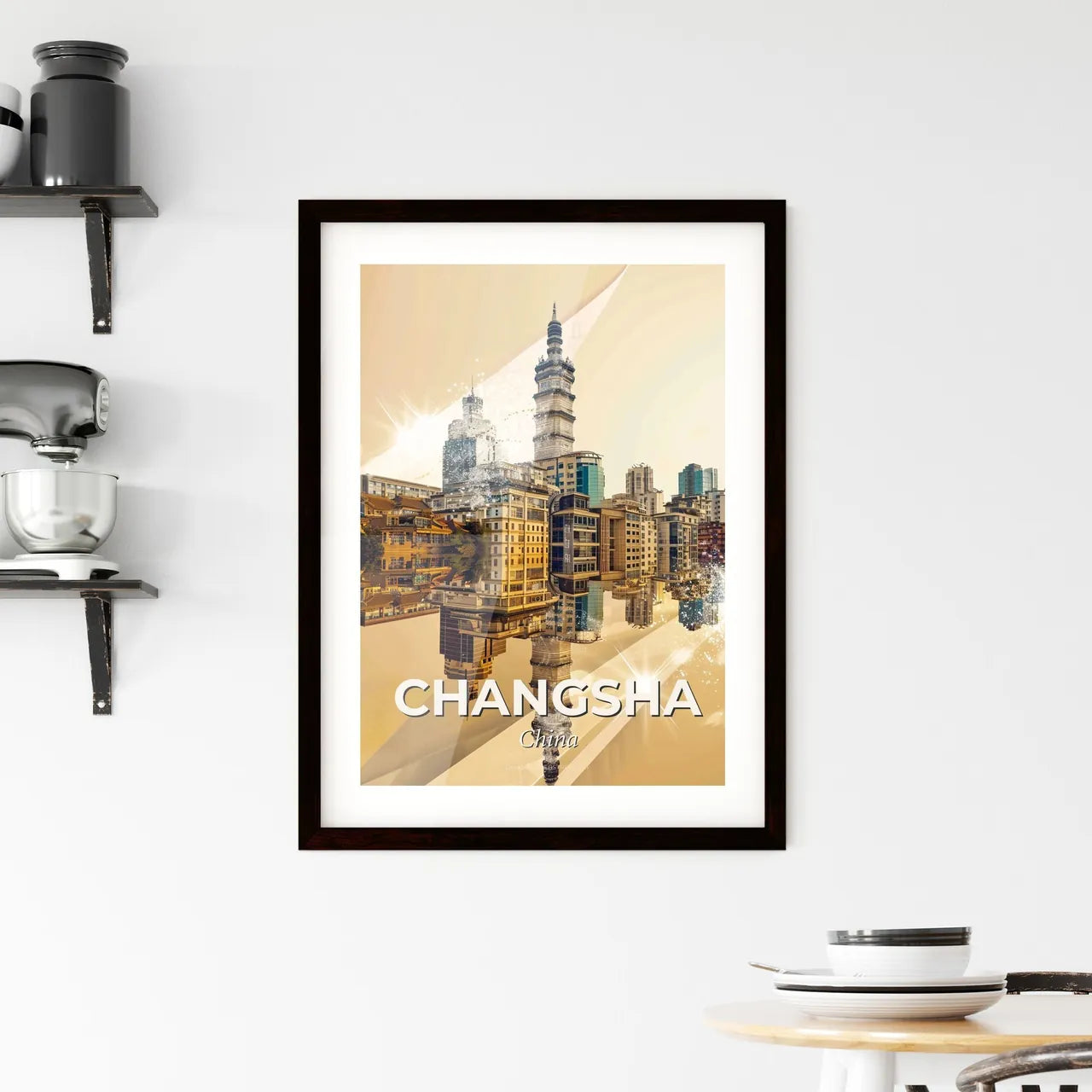 Changsha Cityscape Skyline Local Landmark Poster Framed Print