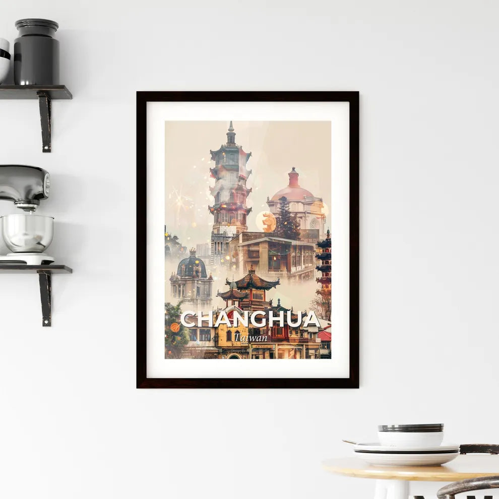 Changhua Skyline Artwork Poster Framed Print
