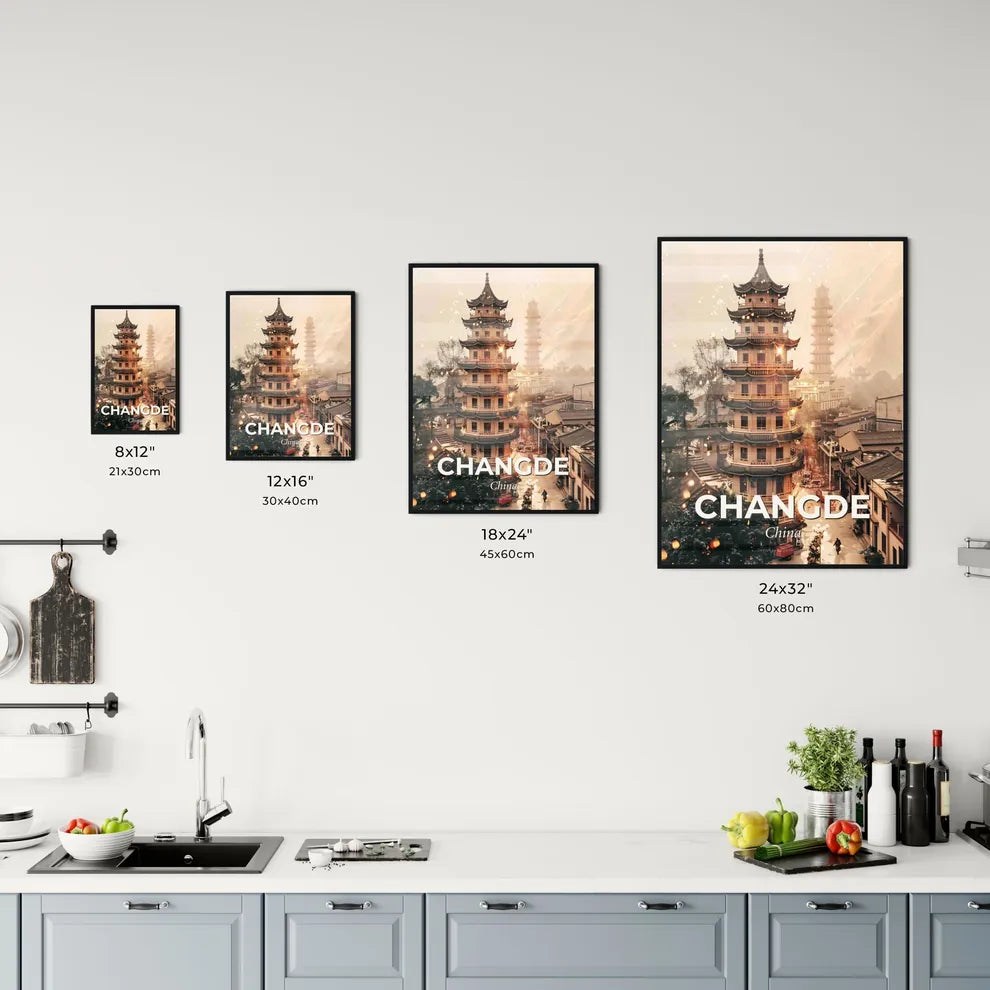 Changde Cityscape Double Exposure Art Decor Office Art