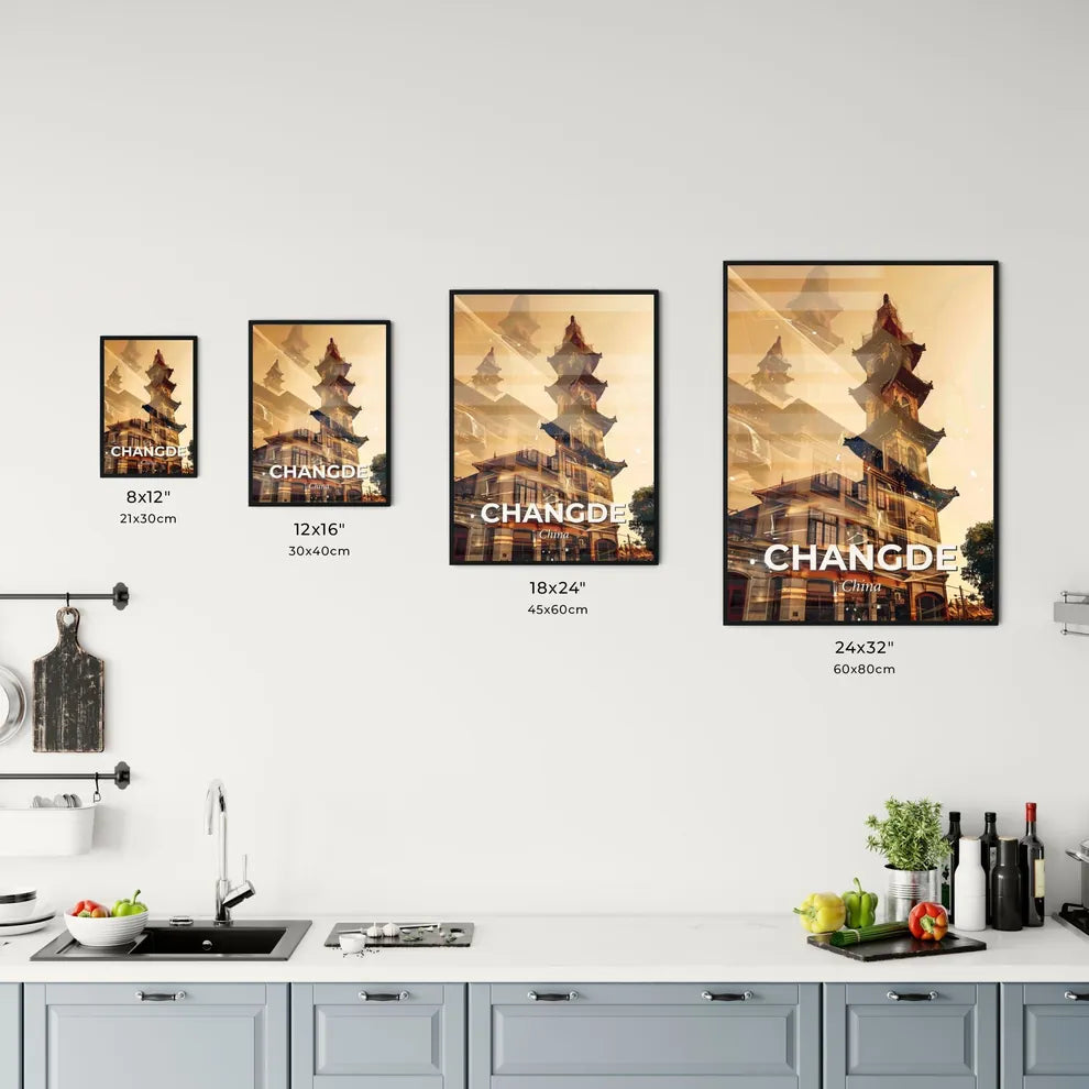 Changde Skyline Double Exposure Art Poster Office Art