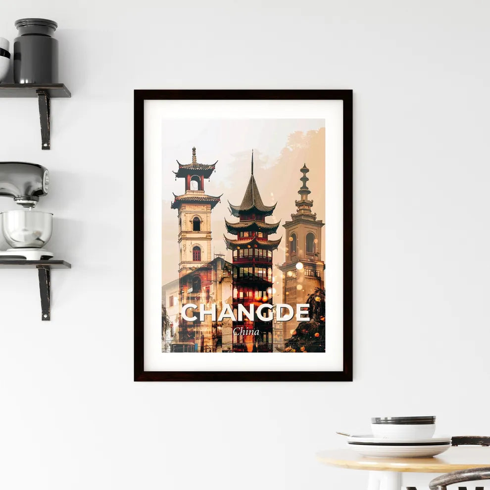 Changde City Skyline Architectural Art Print Framed Print