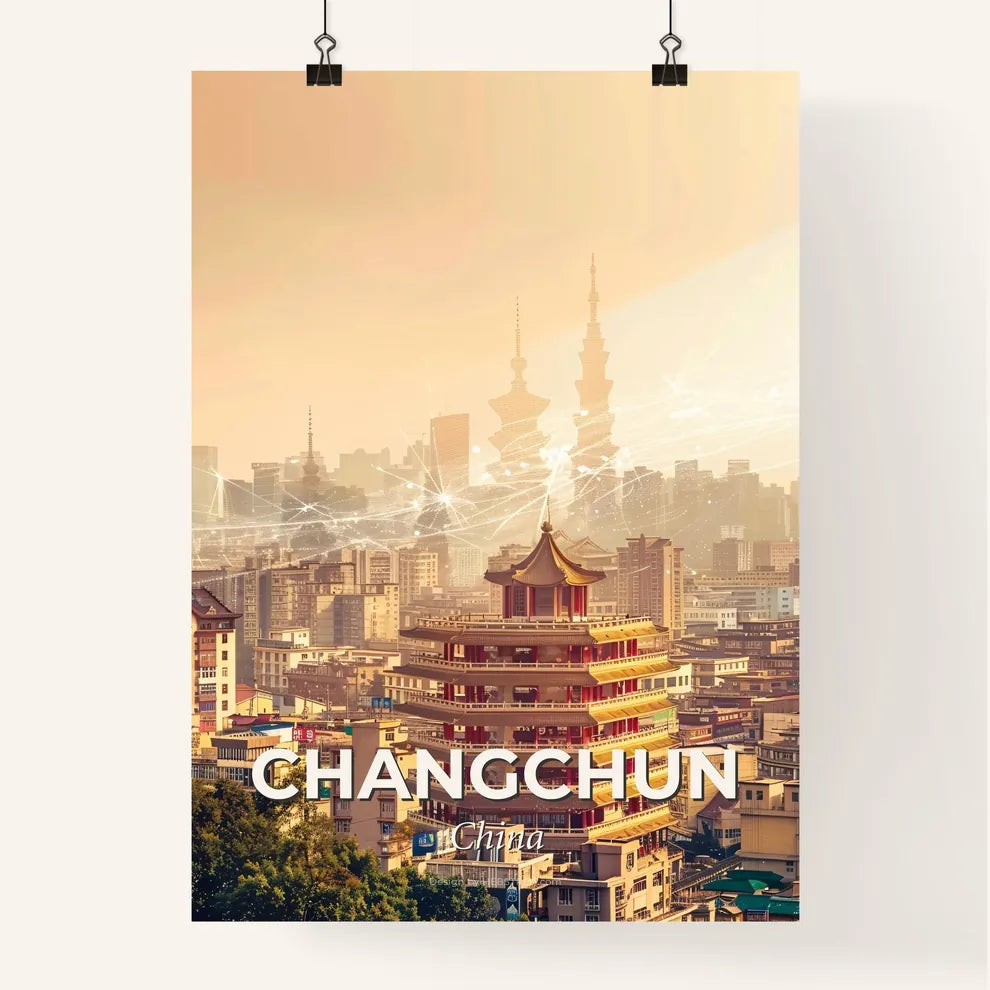 Changchun Skyline Double Exposure Poster Art Poster