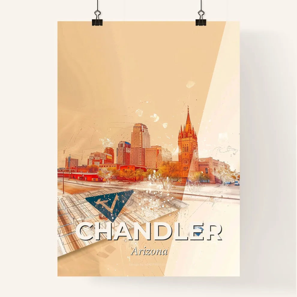 Chandler Skyline Double Exposure Poster Art Poster