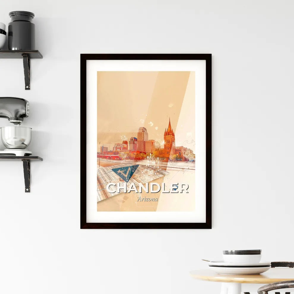 Chandler Skyline Double Exposure Poster Art Framed Print