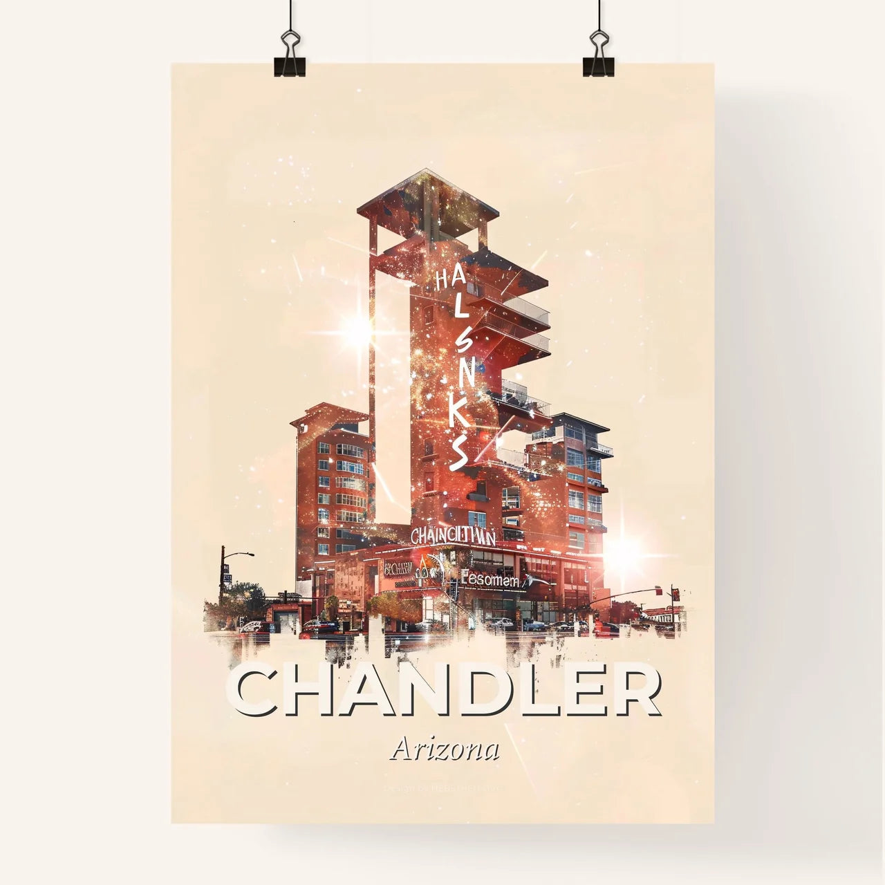 Chandler City Skyline Composite Art Poster Poster