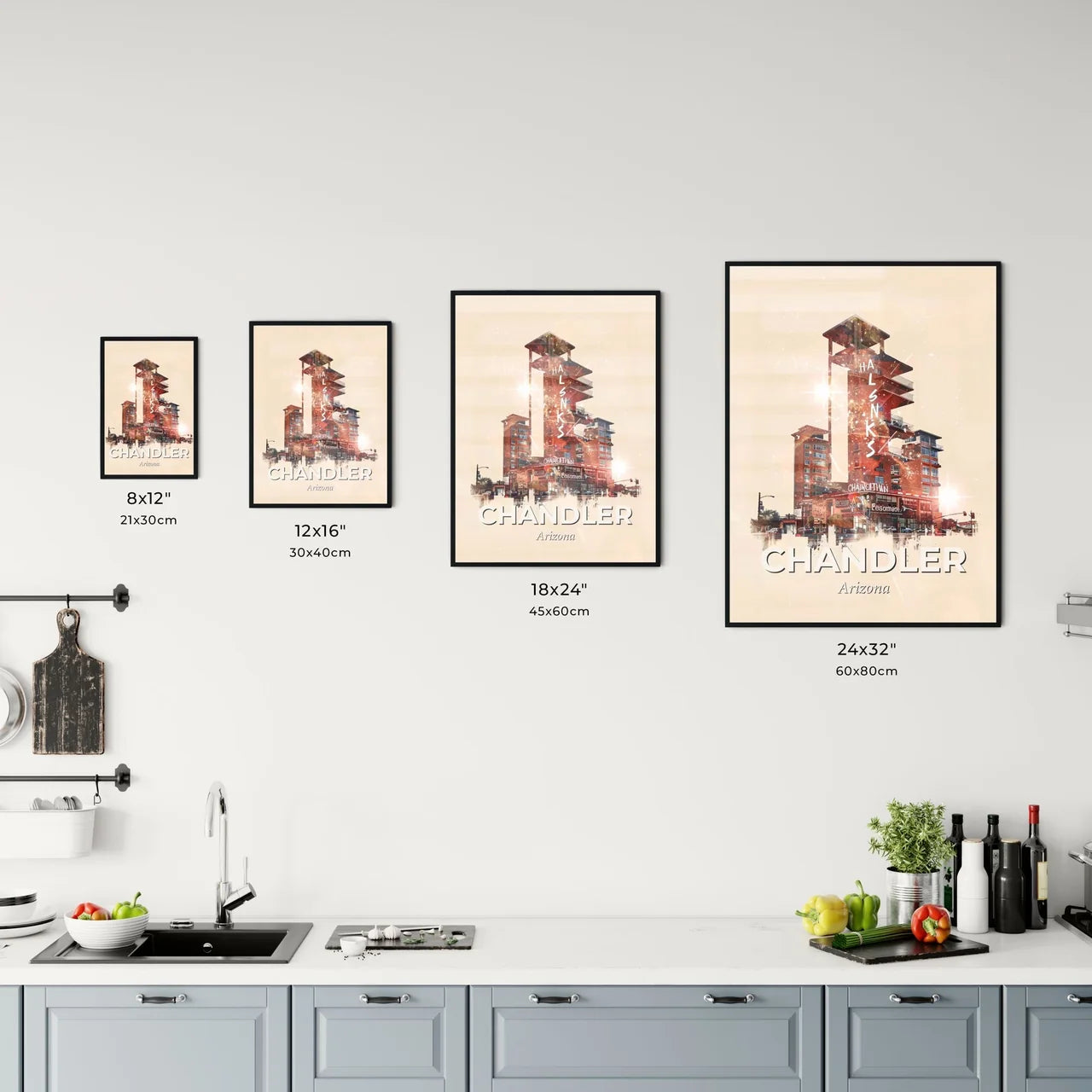 Chandler City Skyline Composite Art Poster Office Art