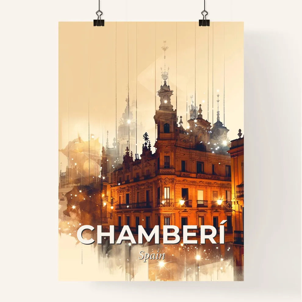 Chamberí Spain Skyline City Lights Poster Poster