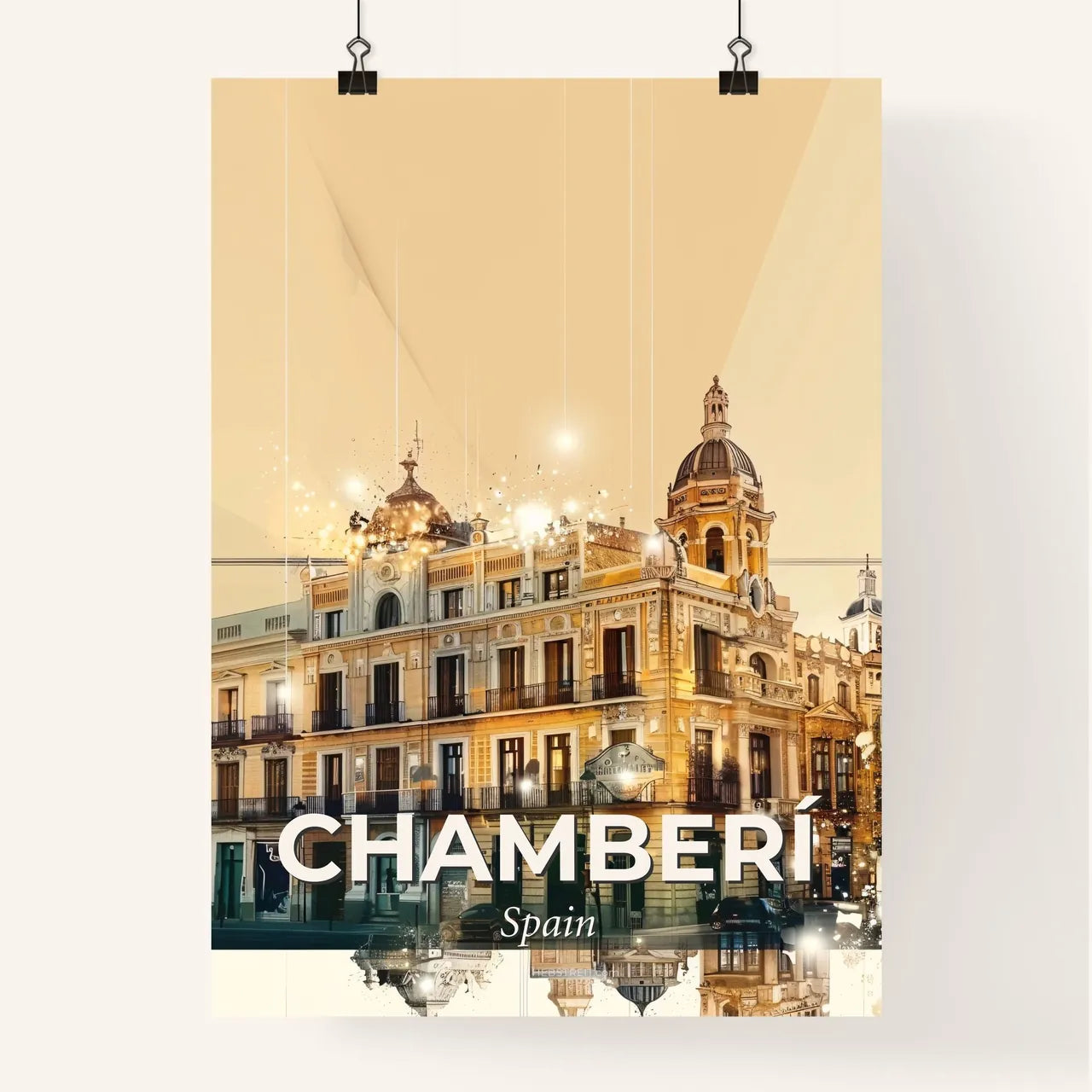 Chamberi Spain Skyline City Architecture Sparkling Art Poster