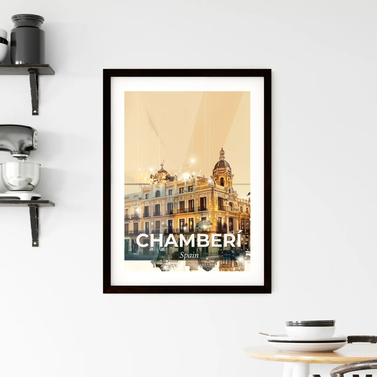 Chamberi Spain Skyline City Architecture Sparkling Art Framed Print