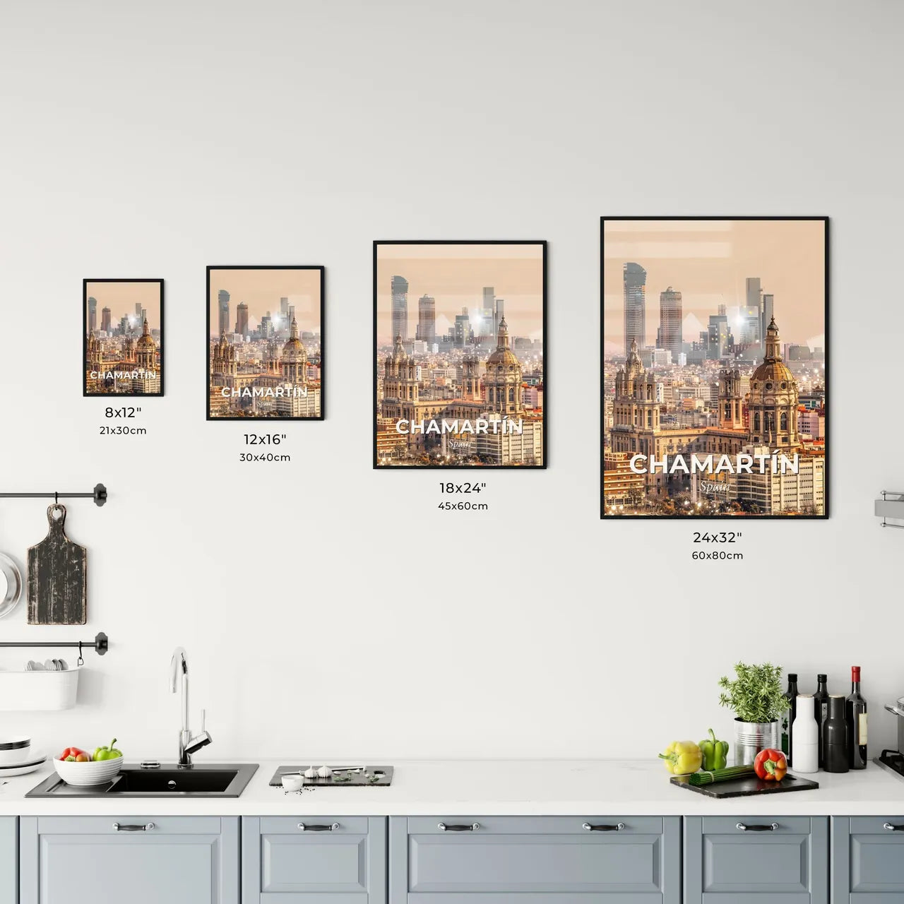 Chamartín Skyline Double Exposure Art Poster Office Art
