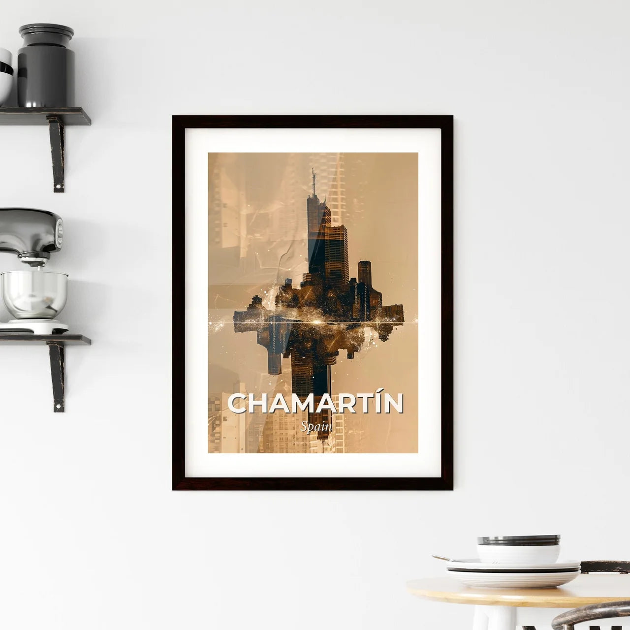 Chamartín: Double Exposure of Architecture and City Framed Print
