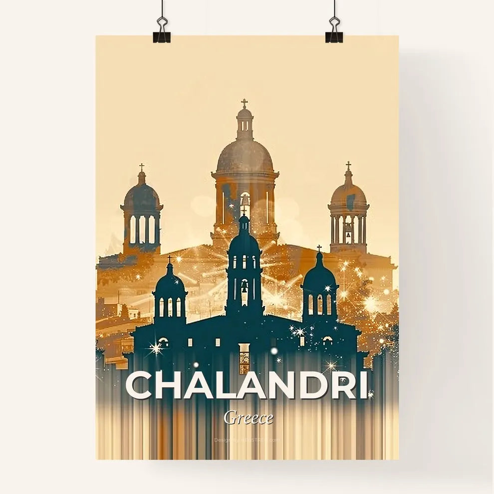 Chalandri Athens Double Exposure Skyline Poster Art Poster