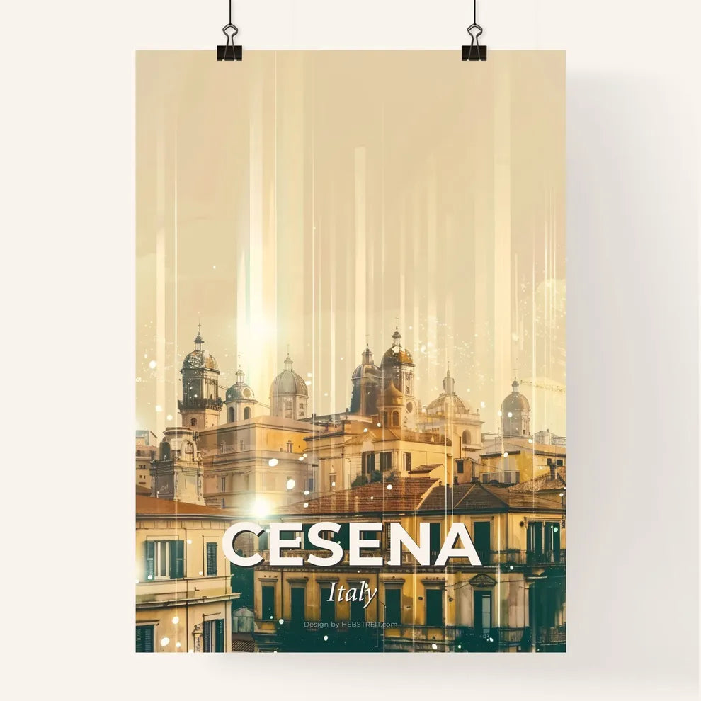 Cesena Italy Cityscape Double Exposure Poster Poster