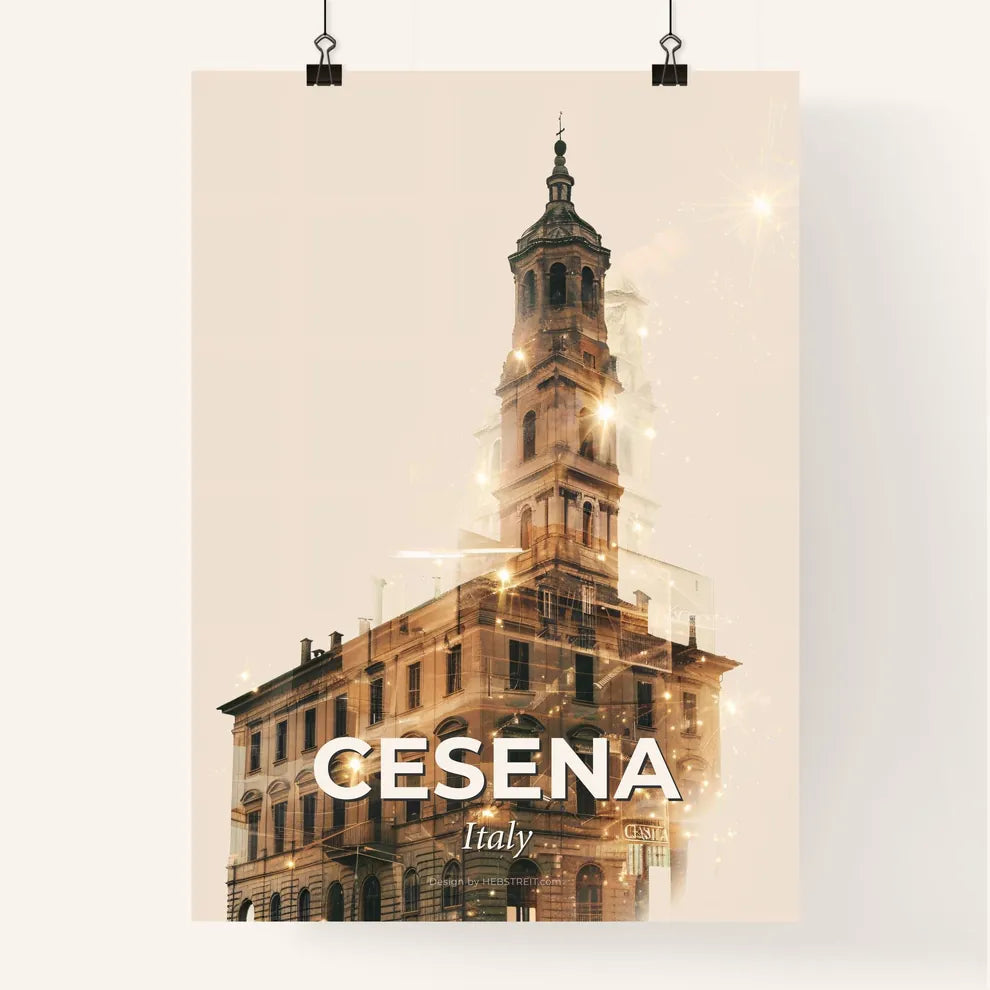 Cesena's Dreamy Cityscape Sparkle Poster Poster