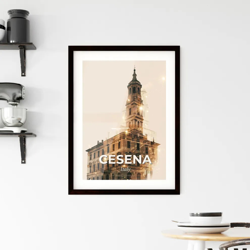 Cesena's Dreamy Cityscape Sparkle Poster Framed Print