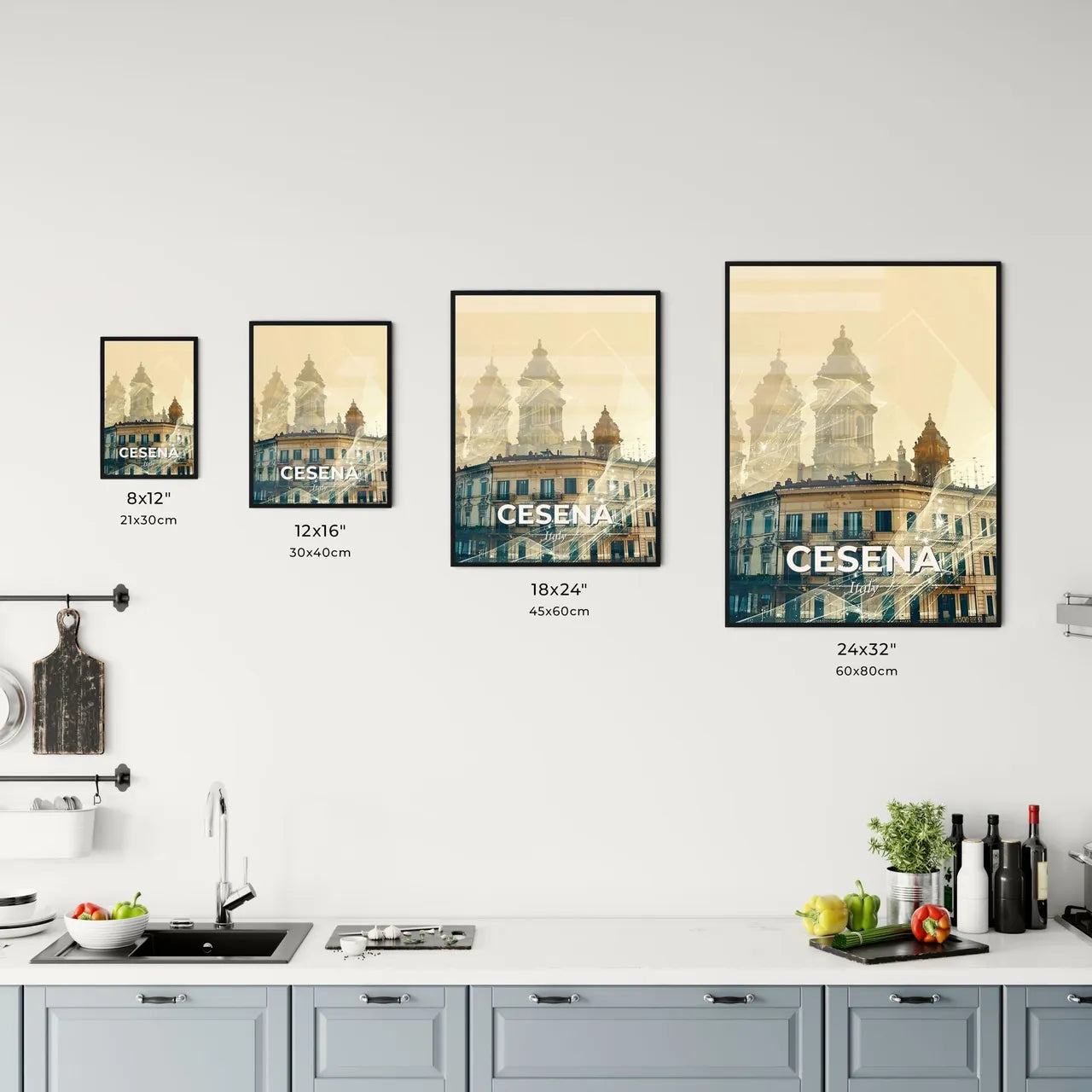 Cesena Skyline Cityscape Sparkles Fine Art Print Office Art