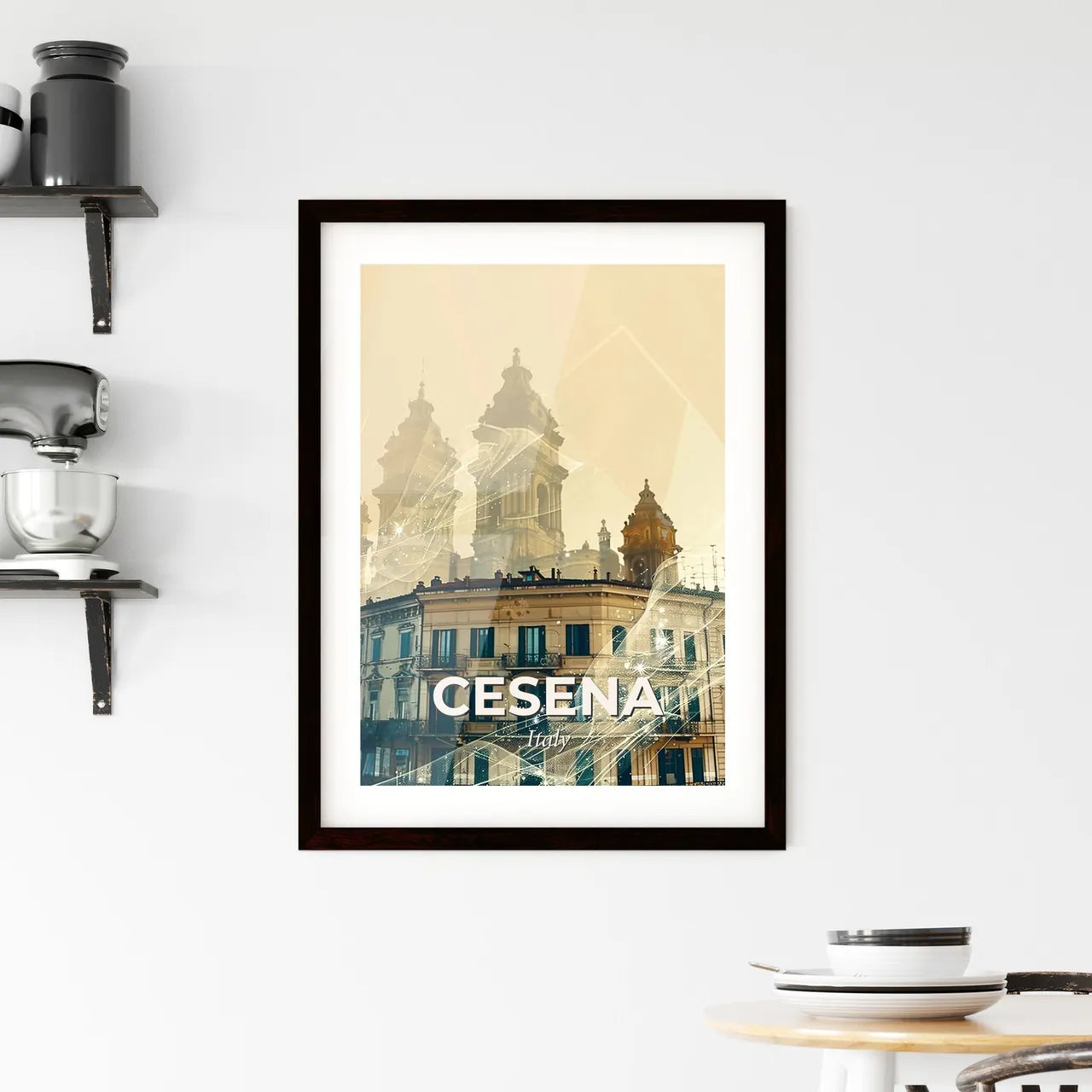 Cesena Skyline Cityscape Sparkles Fine Art Print Framed Print