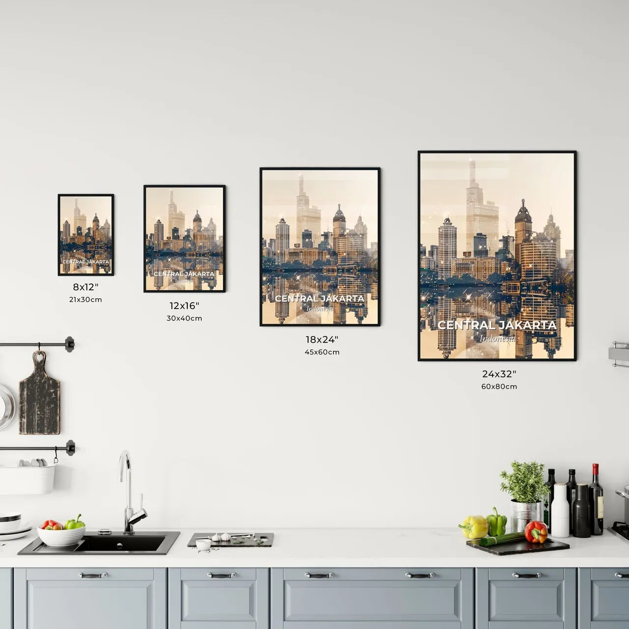 Central Jakarta Skyline: Double Exposure Composite Office Art