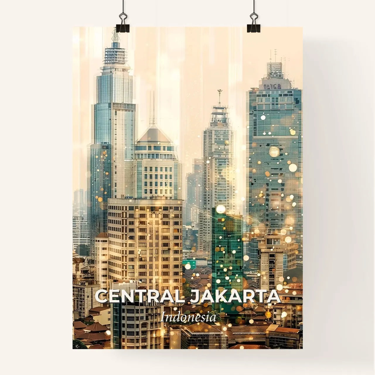 Central Jakarta Skyline Icon Poster Poster