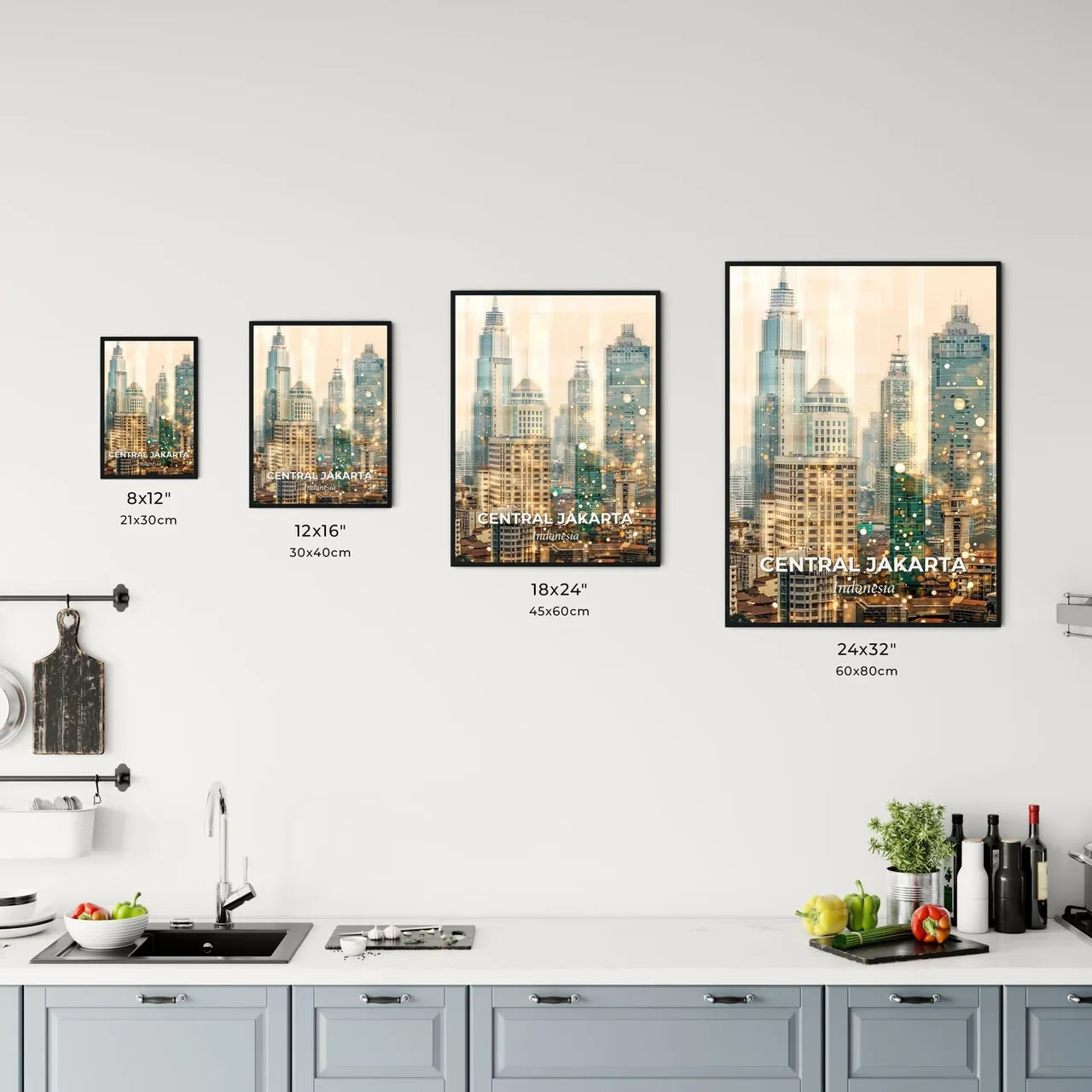 Central Jakarta Skyline Icon Poster Office Art