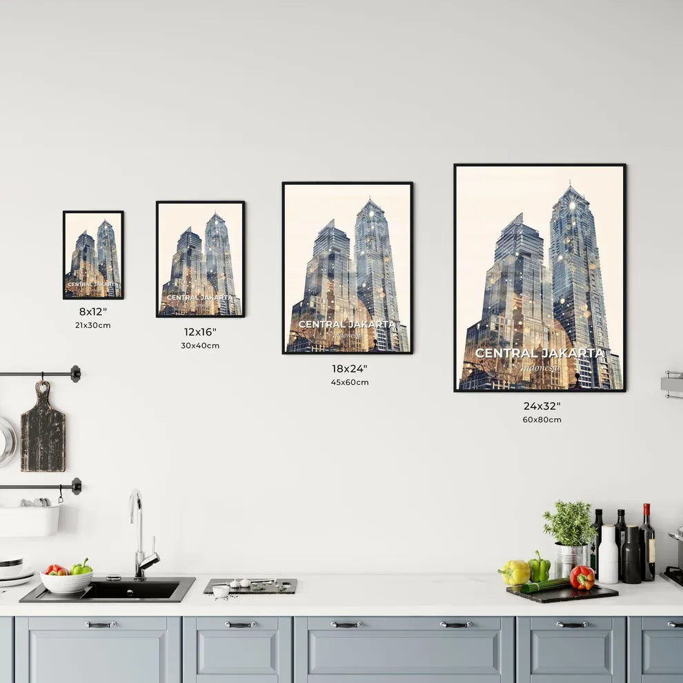 Central Jakarta Skyline Composite Double Exposure Art Office Art