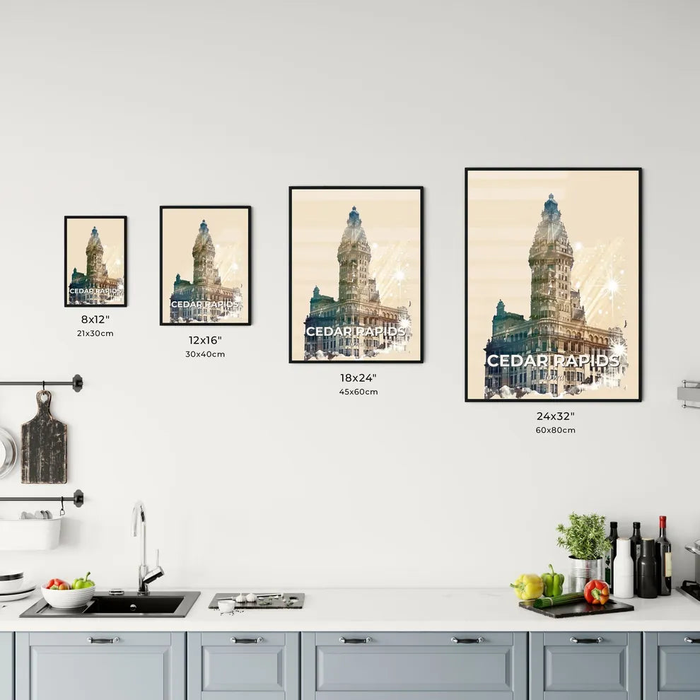 Cedar Rapids City Skyline Double Exposure Composite Office Art