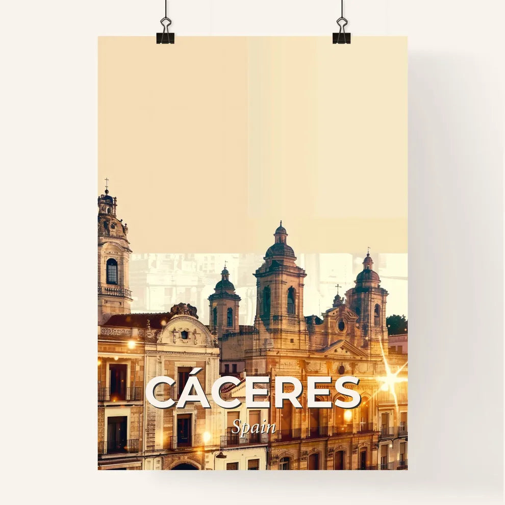 Caceres Skyline Double Exposure Poster Art Poster