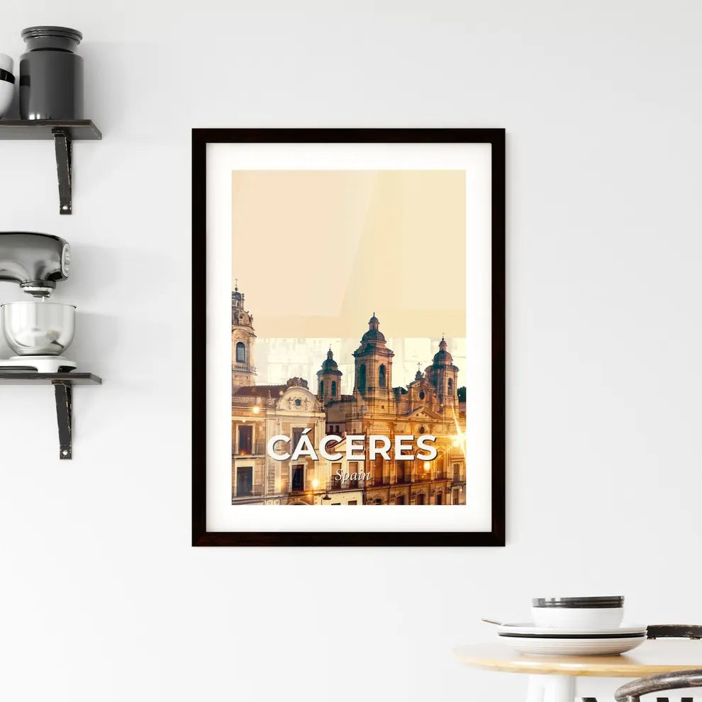 Caceres Skyline Double Exposure Poster Art Framed Print