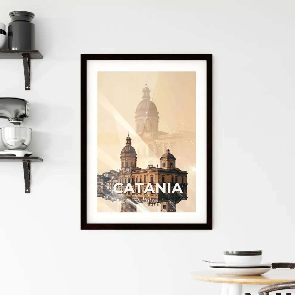 Catania Cityscape Composite Art Print Framed Print
